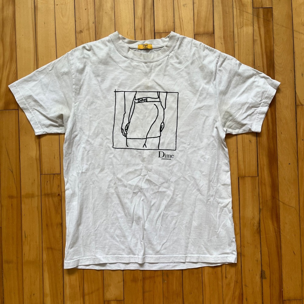 Dime Underwear Graphic T Shirt White Large Made in Canada Cotton